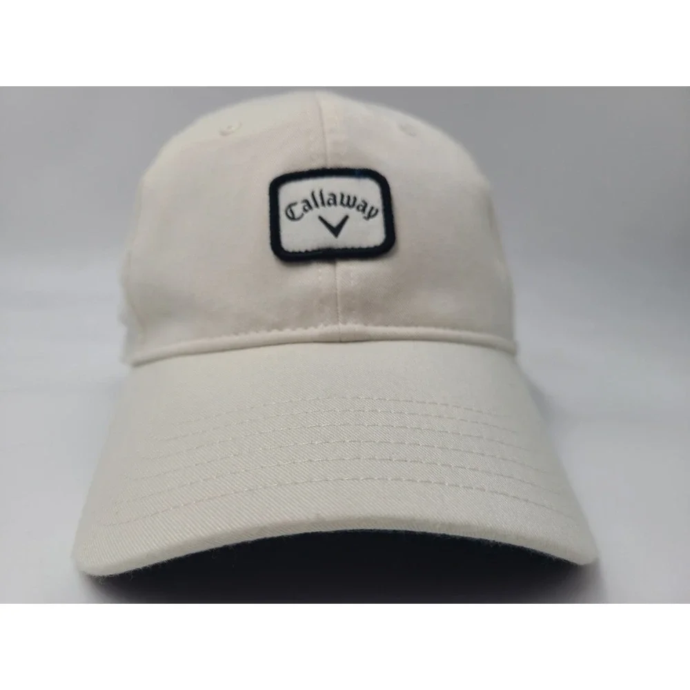 Callaway Golf Flex Fitted S-M Hat Cap Polyester Blend Casual Dad Men Women White